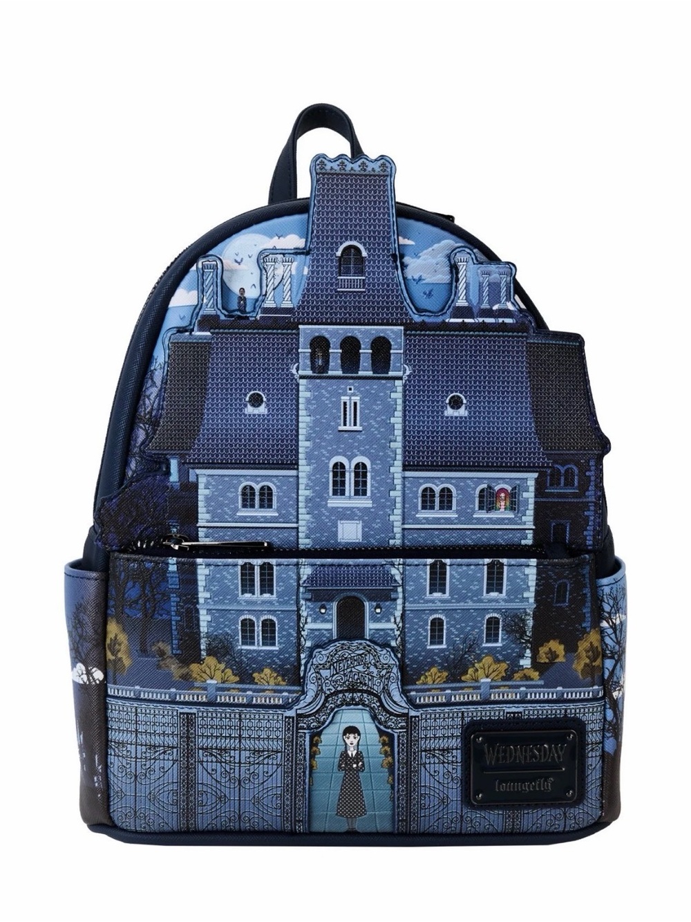 Loungefly Blue Wednesday Mansion Mini Backpack